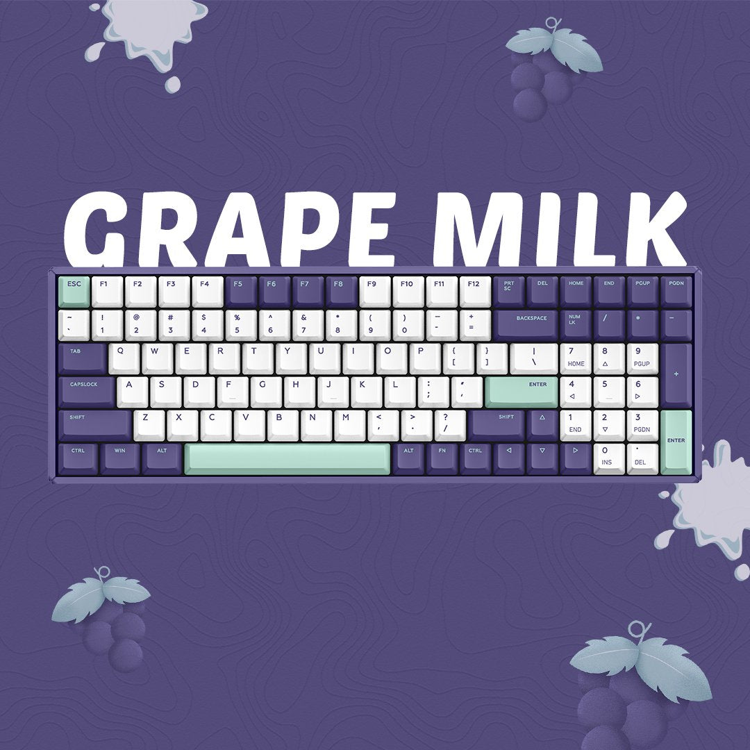 iQunix F96 RGB メカニカルキーボード 有線 US配列 96%サイズ Grape Milk 通販：ふもっふのおみせ