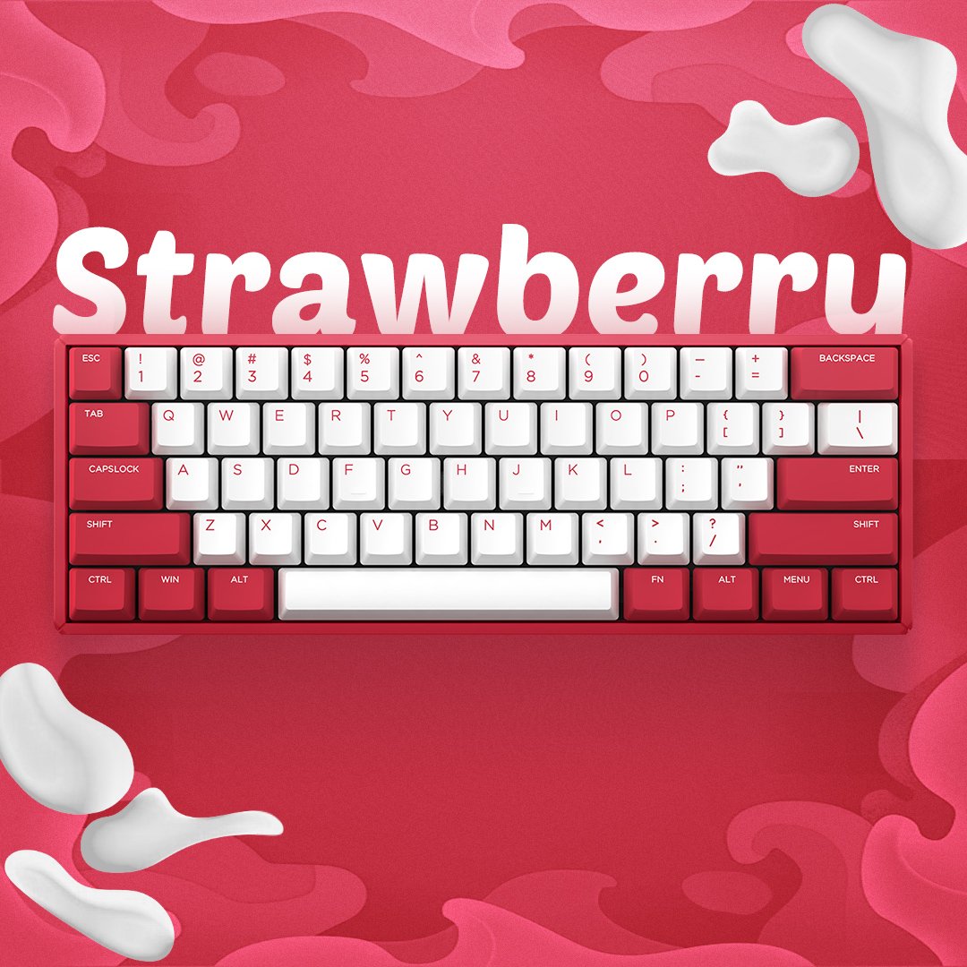 F60 Strawberry Wired Mechanical Keyboard